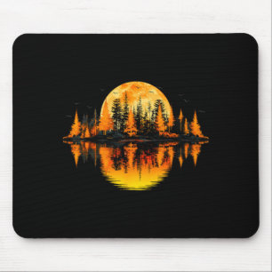 Tapis De Souris Arbres de nature rétro forêt de coucher de soleil