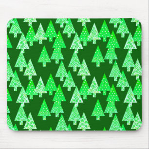 Tapis De Souris Arbres de Noël à fleurs modernes - vert de pin