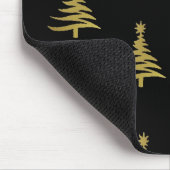 Tapis De Souris Arbres de Noël en or sur noir (Coin)