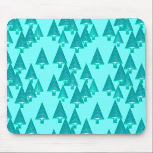 Tapis De Souris Arbres de Noël métalliques modernes - turquoise