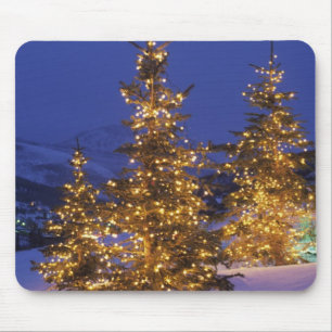 Tapis De Souris Arbres de Noël, Park City, montagnes de Wastch, 2