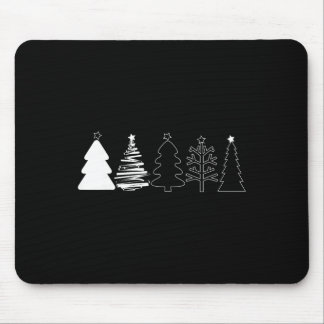 Tapis De Souris Arbres de Noël rustiques Forêt d'hiver Minimaliste