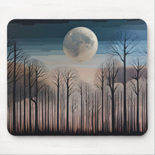 Tapis De Souris Arbres dénudés et la Lune