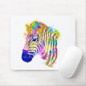 Tapis De Souris Arc en arc-en-ciel Peinture Zebra Graphique (Avec souris)