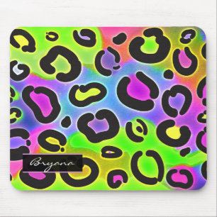 Tapis De Souris Arc en ciel Cheetah Leopard Ordinateur Souris