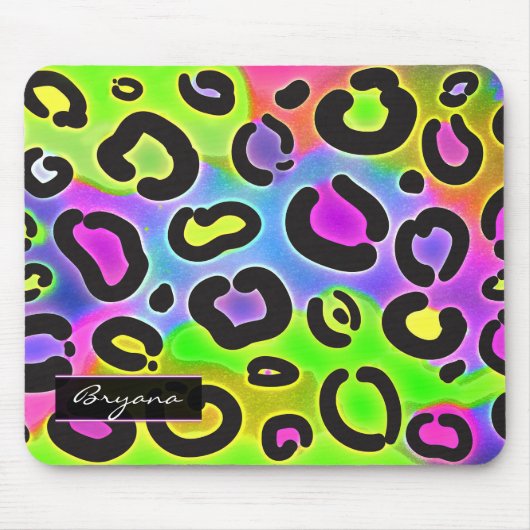 Tapis De Souris Arc en ciel Cheetah Leopard Ordinateur Souris (Devant)