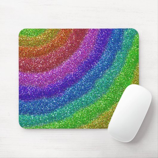 Tapis De Souris Arc-en-ciel de parties scintillantes (Avec souris)