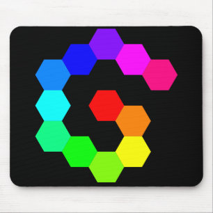 Tapis De Souris arc-en-ciel en spirale hexagone