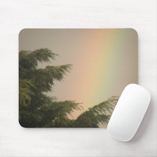 Tapis De Souris Arc en ciel et arbres Mousepad (Avec souris)