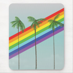 Tapis De Souris Arc-en-ciel et Palmiers