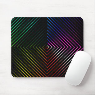 Tapis De Souris Arc-en-ciel géométrique en noir