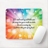 Tapis De Souris Arc-en-ciel heureux inspiré d'étoile de citation (Avec souris)