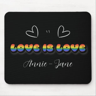 Tapis de souris arc-en-ciel Love is Love LGBTQ
