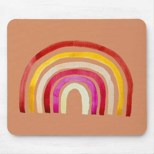 Tapis De Souris Arc-en-ciel rétro jolie aquarelle (Devant)