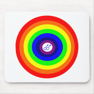 Tapis de souris arc-en-ciel rond pour hommes gays