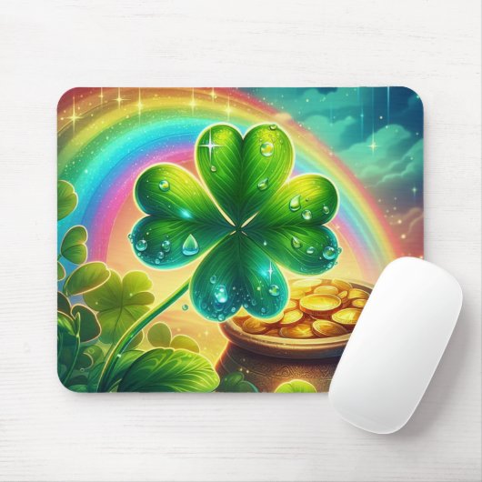 Tapis De Souris Arc-en-ciel Saint Patrick's Day trver (Avec souris)