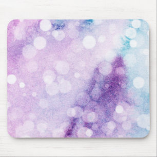 Tapis De Souris Arc-en-ciel sarcelle et violet Bokeh Aquarelle