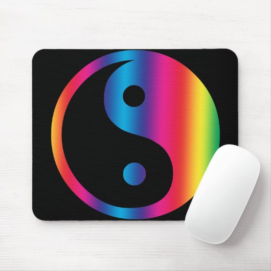 Tapis De Souris Arc-en-ciel Yin Yang (Avec souris)