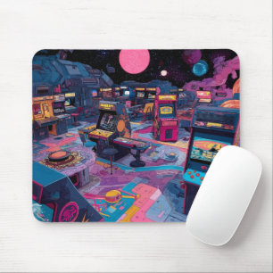 Tapis De Souris Arcade Rétro Futuriste dans l'Espace