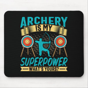 Tapis De Souris Archer Rétro Vintage Tir à l'arc est mon superpouv