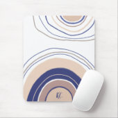 Tapis De Souris Arches Boho Abstraites - Bleu et Beige (Avec souris)