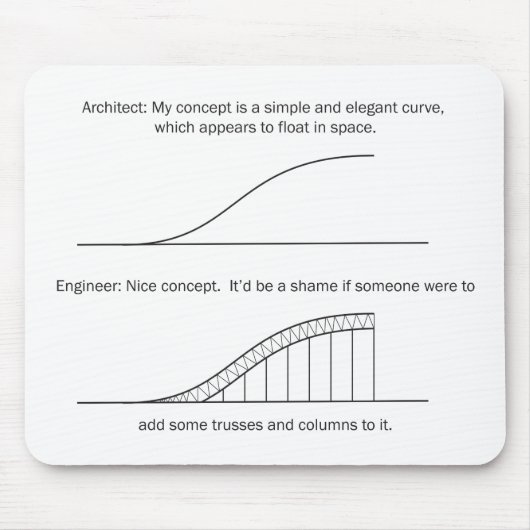 Tapis De Souris Architecte contre l'ingénieur (Devant)