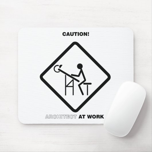 Tapis De Souris Architecte de précaution au travail (Avec souris)