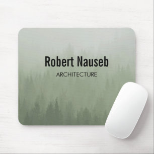 Tapis De Souris Architecture de forêt de brouillard gris