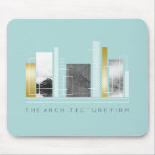 Tapis De Souris Architecture géométrique Turquoise clair et or Fau (Devant)