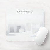 Tapis De Souris Architecture monochromatique blanche (Avec souris)