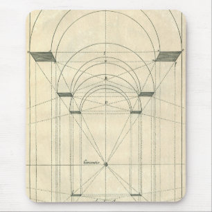 Tapis De Souris Architecture vintage, perspective d'arc de la Rena