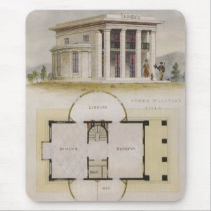 Tapis De Souris Architecture vintage, plan d'étage et villa grecqu