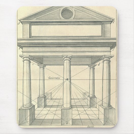 Tapis De Souris Architecture vintage, Portico romain avec Colonnes (Devant)