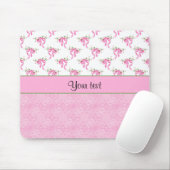 Tapis De Souris Arcs romantiques de rose et damassé assez rose (Avec souris)