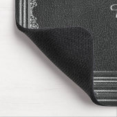 Tapis De Souris Argent ornemental sur noir avec initiales (Coin)