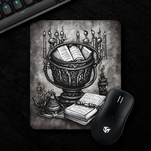 Tapis De Souris Argent Steampunk Cauldron Spellbooks et Potions