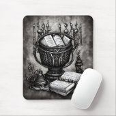 Tapis De Souris Argent Steampunk Cauldron Spellbooks et Potions (Avec souris)