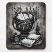 Tapis De Souris Argent Steampunk Cauldron Spellbooks et Potions (Devant)