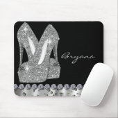 Tapis de souris argenté fascinant de chaussures de (Avec souris)