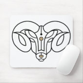 Tapis De Souris Aries l'or Ram et l'astrologie du zodiaque noir (Avec souris)