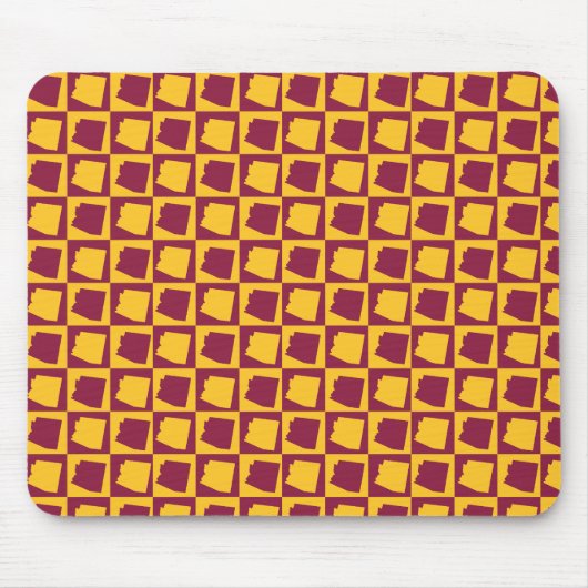 Tapis De Souris Arizona Checkered Maroon and Gold Pattern (Devant)
