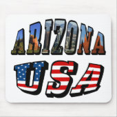 Tapis De Souris Arizona Picture et USA Flag Text (Devant)