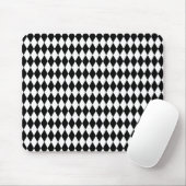 Tapis De Souris Arlequin motif, élégant design noir et blanc (Avec souris)