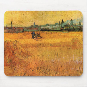 Tapis De Souris Arles : Vue des champs de blé par Vincent van Gogh