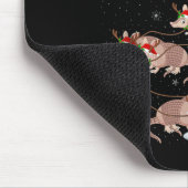 Tapis De Souris Armadillo Santa Sleigh Flying Funny Magical Christ (Coin)