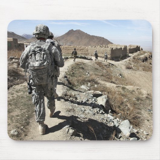 Tapis De Souris Armée nationale afghane et soldats américains (Devant)