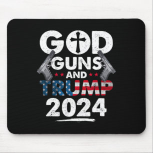 Tapis De Souris Armes À Feu Et Trump Drapeau Américain 2024