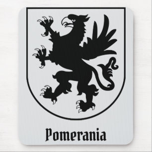 Tapis De Souris Armoiries de Poméranie Noir et Blanc Héraldique