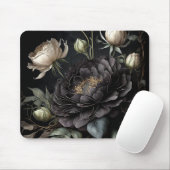 Tapis De Souris Arrangement gothique Rose Fleur noire (Avec souris)