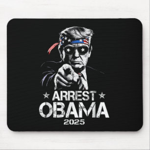 Tapis De Souris Arrestation Obama 2025 Drapeau Américain Conceptio